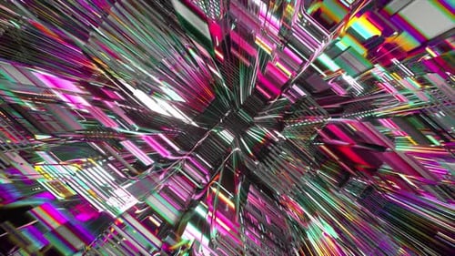 Vibrant Glowing Geometric Abstract Tunnel Loop