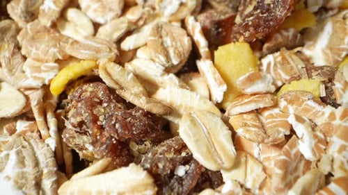 Macro Video featuring Multi Fruit Muesli.