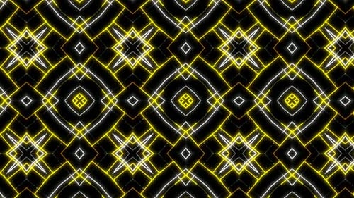 Abstract Neon Geometric Kaleidoscope Loop Background