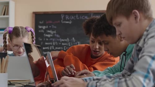 Diverse Schoolchildren Studying Programming