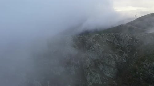 Stunning aerial view of Montseny mountain nature reserve and dense forests of Catalonia