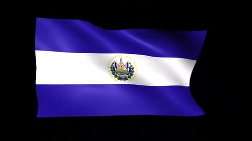 El Salvador Flag Waving Realistic Animation