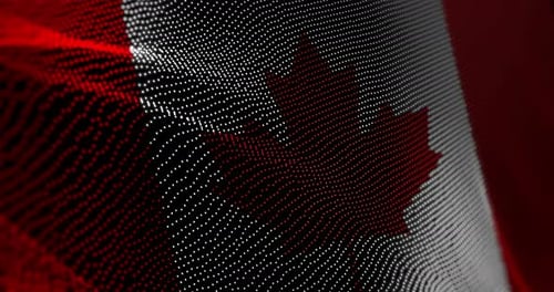 Le drapeau du Canada agite un bruit de glitch