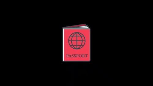 Flat Design Passport Closing Animation for Travel Content