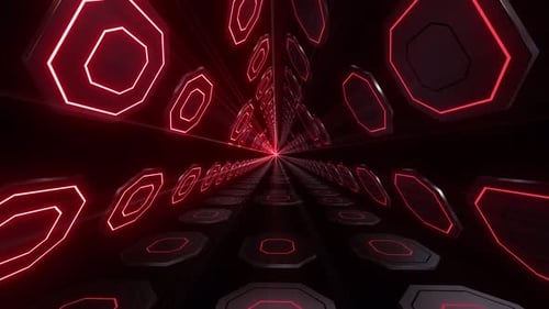4k Red Glossy Plates Triangular Tunnel