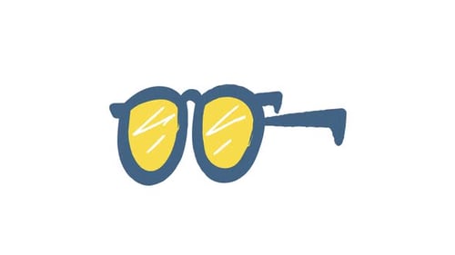 Hand-Drawn Animated Line Art Glasses and Sunglasses Reveal