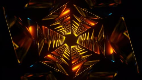 Futuristic Neon Geometric Tunnel Loop Background
