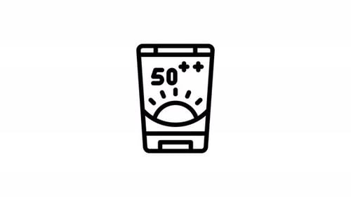 sunscreen line icon animation