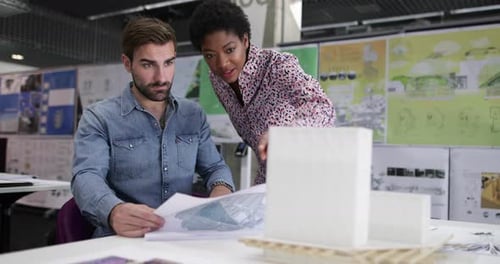 Architects discussing plans
