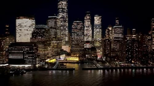 Night Skyline of New York Skyline At Manhattan In New York United States.