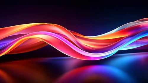 Formes abstraites dynamiques et vibrantes de rubans fluides et lumineux