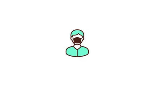 Minimalist Icon Animation: Person with Medical Face Mask