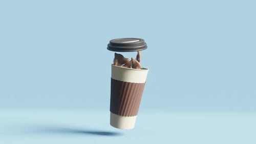Coffee Cup Floating Liquid