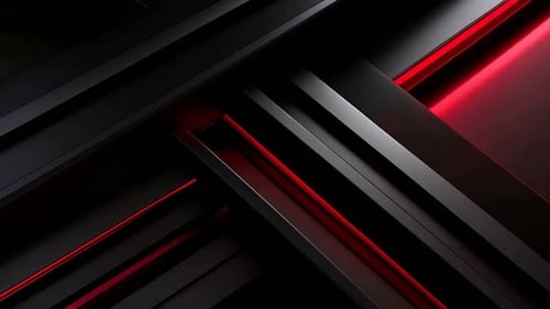 Abstract Geometric Background with Dynamic Red Glowing Lines