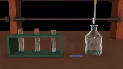 Réaction chimique se produisant à l'intérieur d'un tube à essai en verre