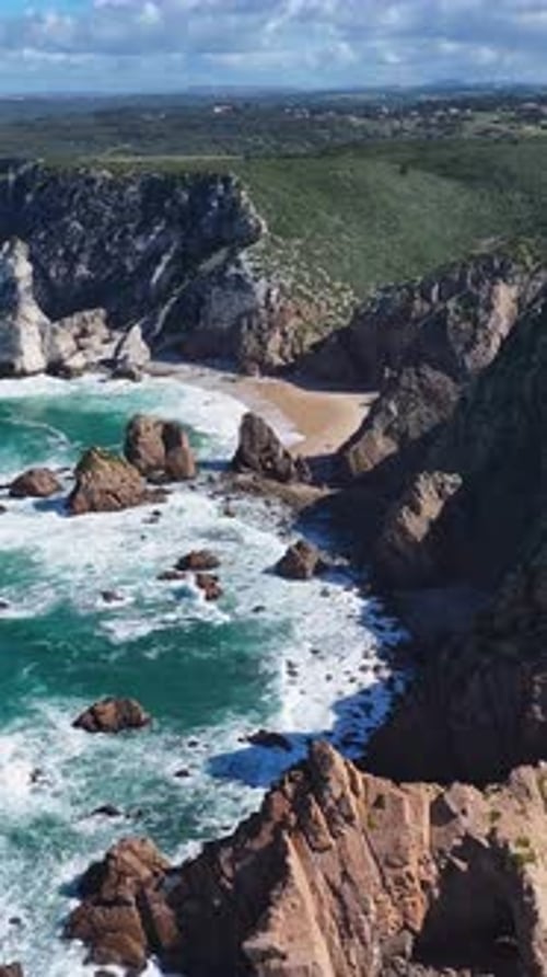 Roca Cape Cliffs At Sintra In Lisbon District Portugal.