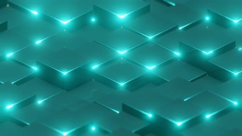 Cyan Abstract Glossed Cubes Background VJ Loop in 4K