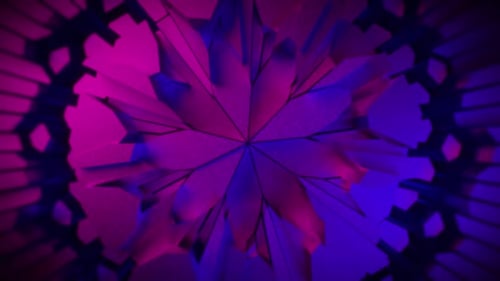 Animation géométrique époustouflante avec un dégradé rose et violet éclatant