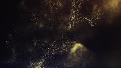 Elegant Golden Particle Dust Cloud Reveal Animation