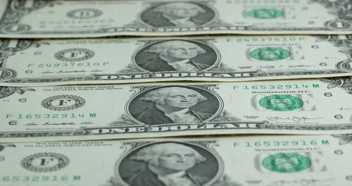 US Dollar Bills One Dollar Bills Background Closeup