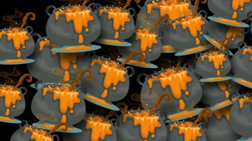Halloween Saucepans Transition Alpha Channel 4K