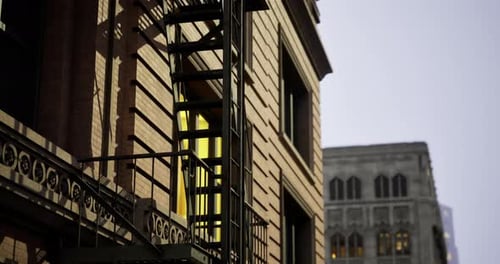 Unique Architectural Details of a Historic Building in an Urban Area