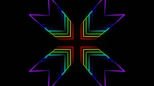 Multicolor Neon Arrows Background Vj Loop In HD
