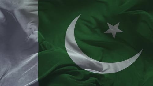 Pakistan National Flag Waving in Realistic Fabric Style