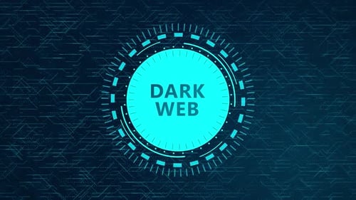 Concept de Dark Web futuriste HD avec éléments HUD rotatifs et conception de circuits