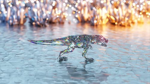 Sparkling Diamond T-Rex Walking Loop Animation