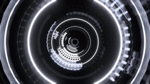 Weiße Bewegung in einem Reaktor mit pulsierender Neonenergiehintergrund VJ Loop in 4K
