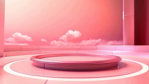 podium Futuristic showcase with platform for product displaying. Empty modern stage display