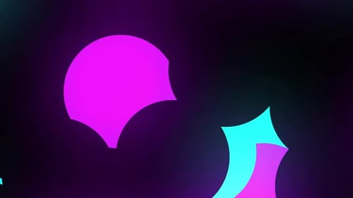 Neon Geometric Circles Abstract Looping Background Animation