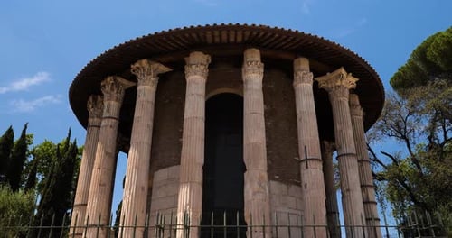 L'ancien temple d'Hercule Victor au Forum Boarium, Rome, Italie.