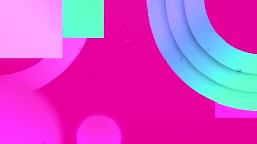 Abstract Geometric Pattern of Blue and Pink Colors and Geometric Figures