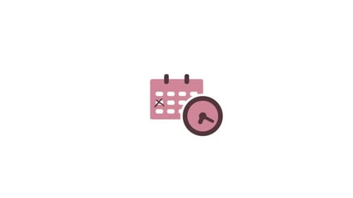 Animated Flat Design Calendar and Clock Scheduling Icon