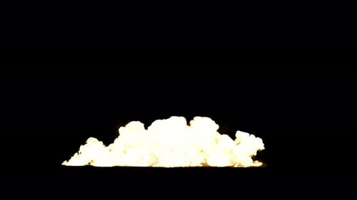 Big Explosion inside transparent square room