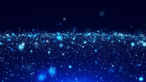 Abstract Blue Digital Particle Flowing Loop Background