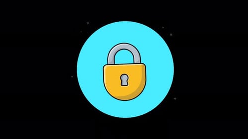 Animated Lock Icon for Security and Privacy Concepts