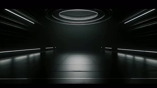 Podium Futuristische Vitrine mit Plattform für Produktausstellungen. Leeres modernes Bühnendisplay