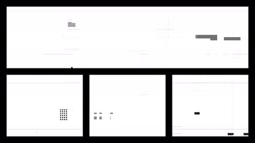 Collage Collection: Glitch screen effect in a unique layout consisting of rectangles and squares for