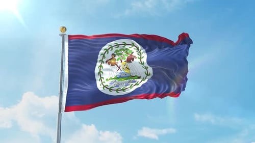 Realistische Flagge von Belize