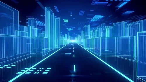 Animation en boucle de navette urbaine virtuelle avec technologie 4K