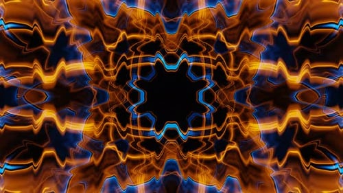 Blue and Orange Abstract Neon Flash Vj Loop Animation