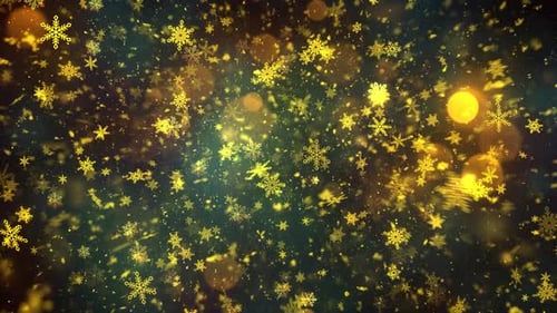 Christmas Gold Snow And Snowflakes Backgrounds 22