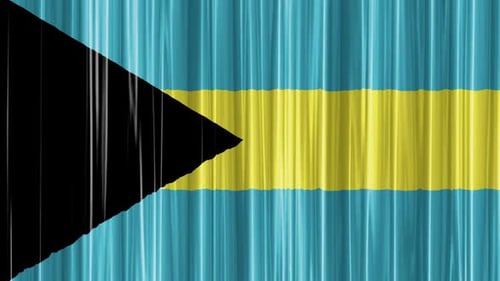Waving Bahamas Flag Curtain Style Animation