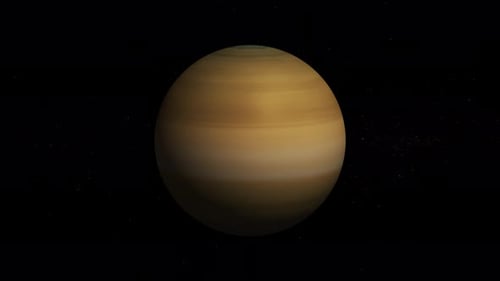 Rotating Gas Giant Planet in Space Animation
