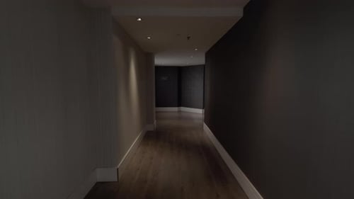 Long hotel corridor