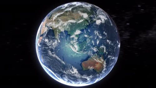 Realistic Earth From Space Zoom In Clouds Liberia