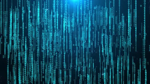 Code digital binary code falling virtual space